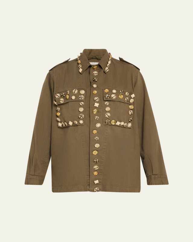 Button Luxe Vintage French Military Jacket